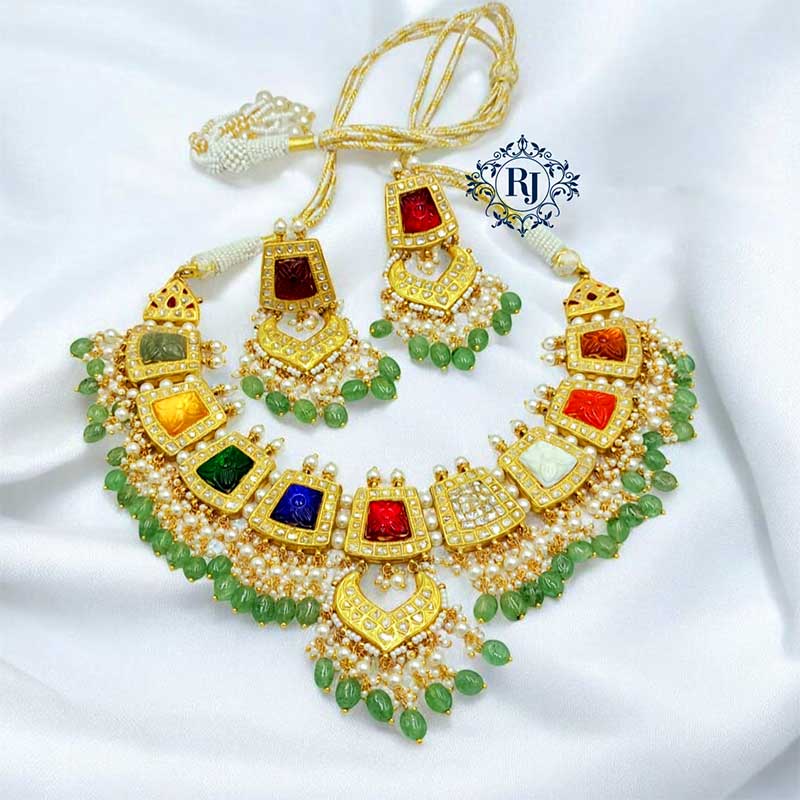 Necklace Set - Gold Red Green